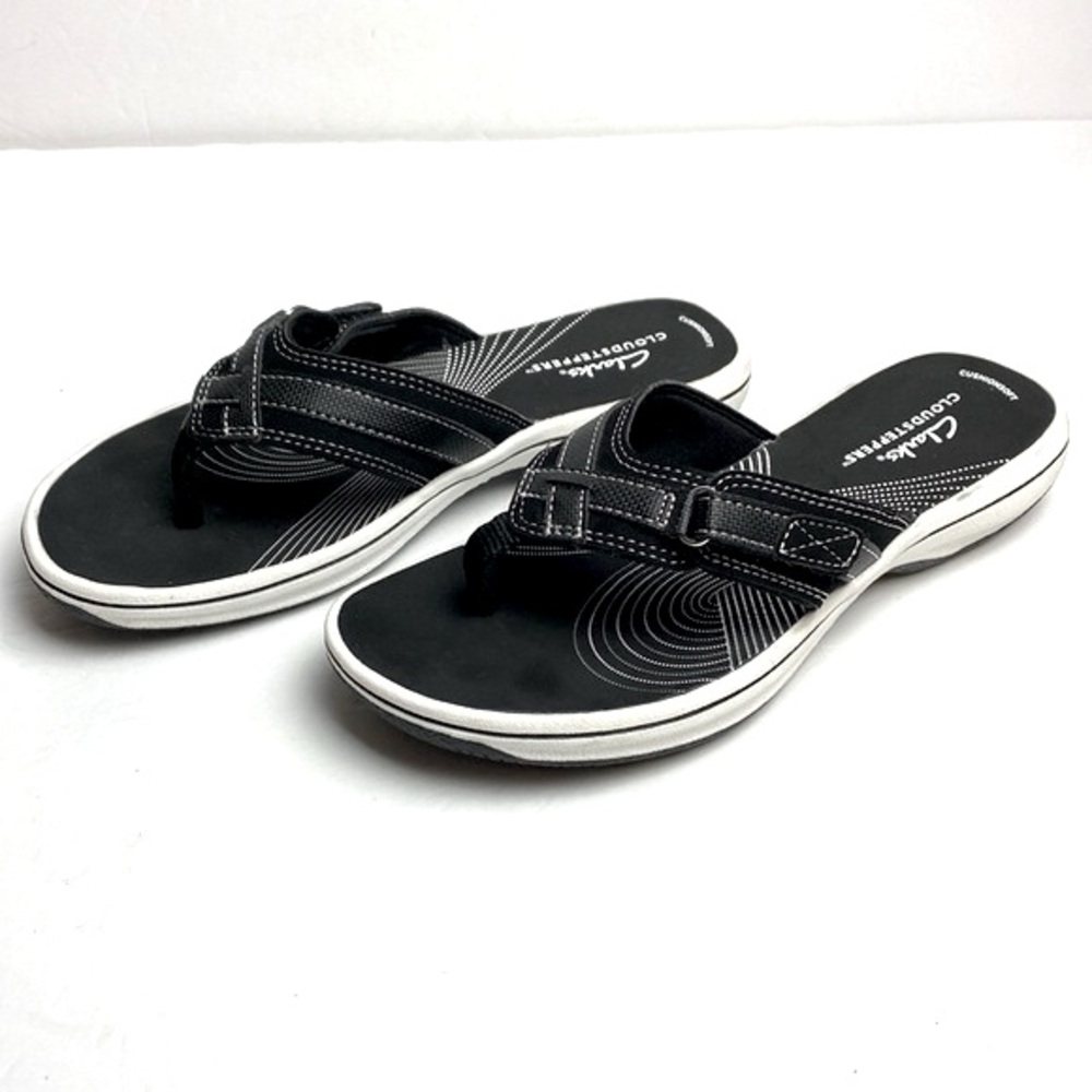 Clarks Women's Cloudsteppers Cushionsoft Shoe Breeze Sea Flip-Flop  Size 6